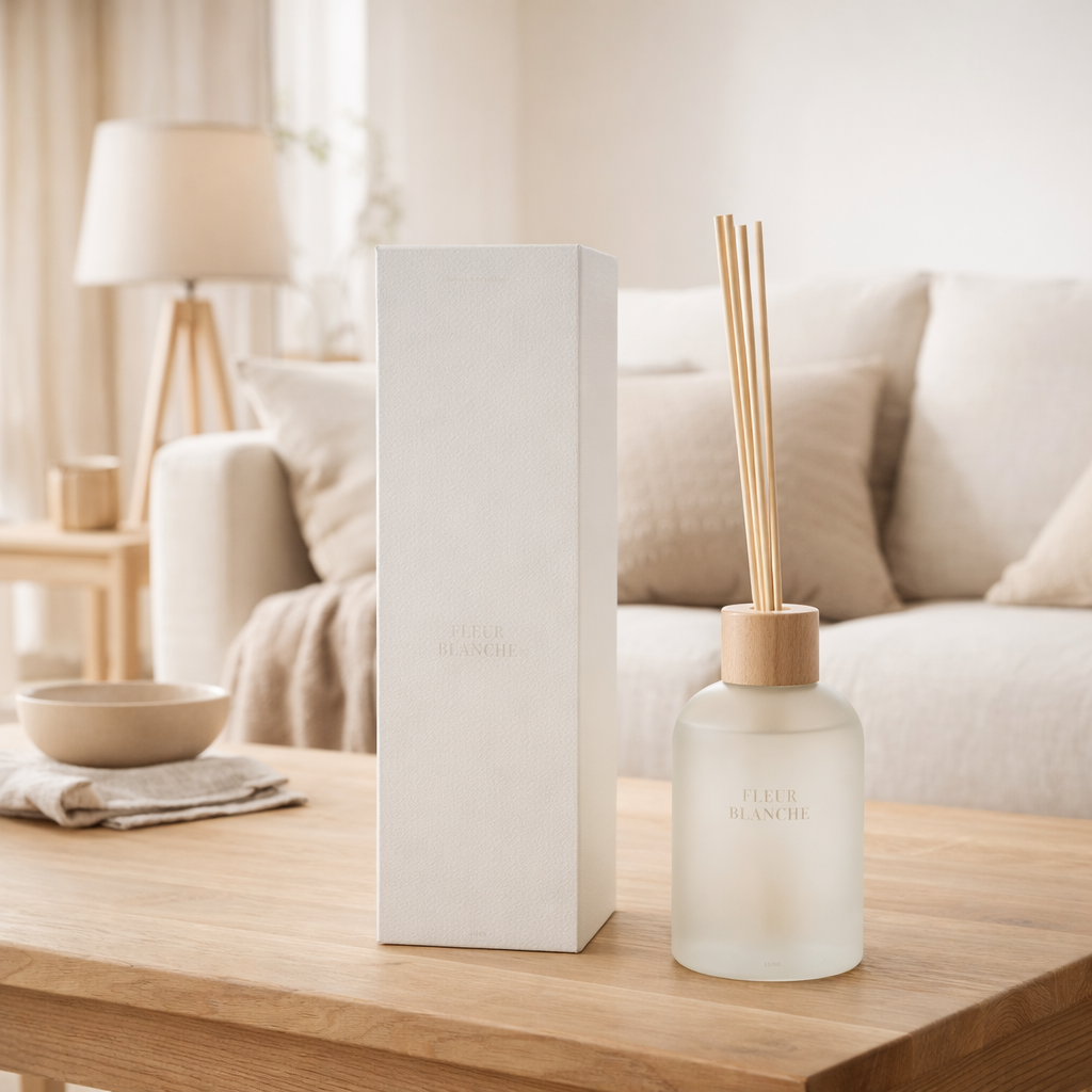 J-Line geurstokjes Accords Essentiels - Fleur Blanche - wit - 550 ml en situation