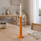 Bougeoir J-Line Bois de Manguier Orange en situation