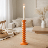 Bougeoir J-Line Bois de Manguier Orange en situation