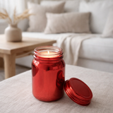 Bougie parfumée J-Line Pot de conservation - verre - rouge - 69U en situation