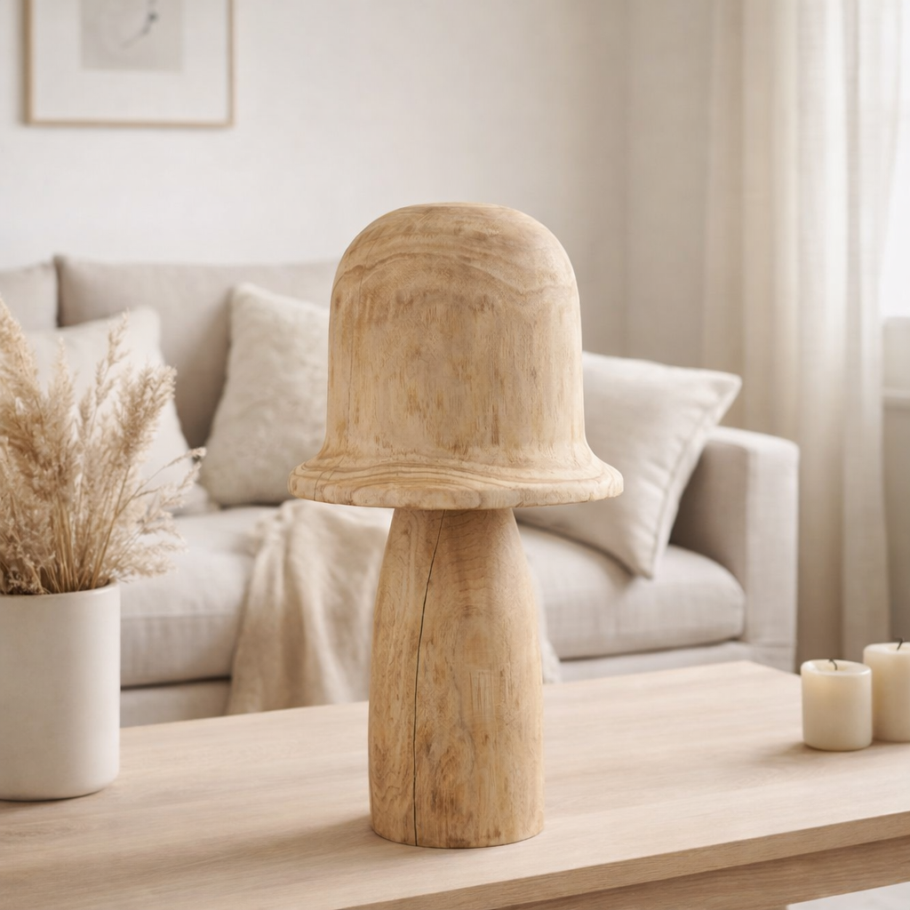 J-Line Champignon Cloche Pot Naturel Grand en situation