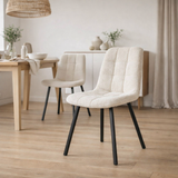 J-Line Clark Chaise de salle à manger en métal/polyester Blanc en situation