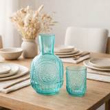 J-Line karaf + glas Maya - glas - turquoise en situation