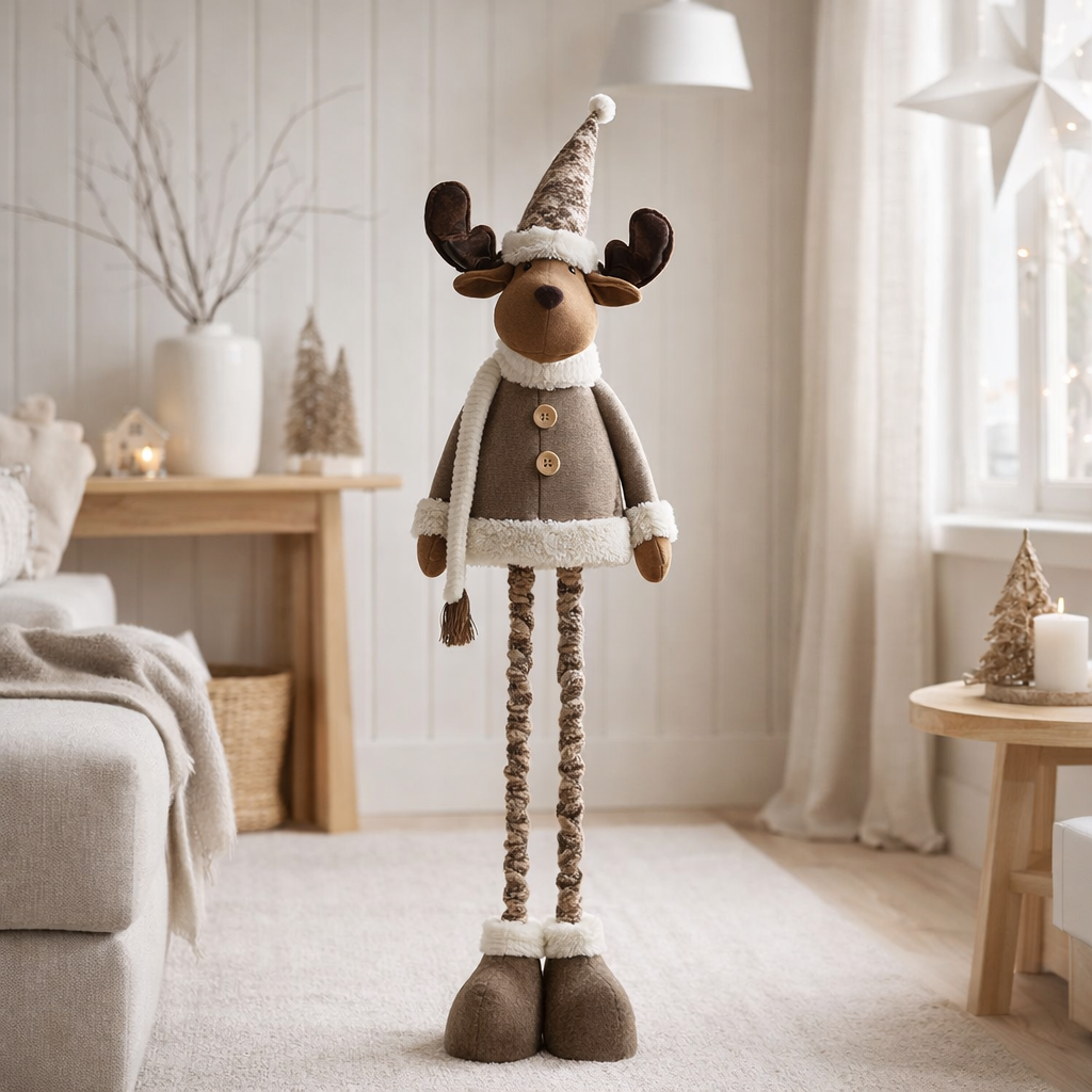 Figurine J-Line Moose Telescopique Vêtements d'hiver - polyester - mélange en situation