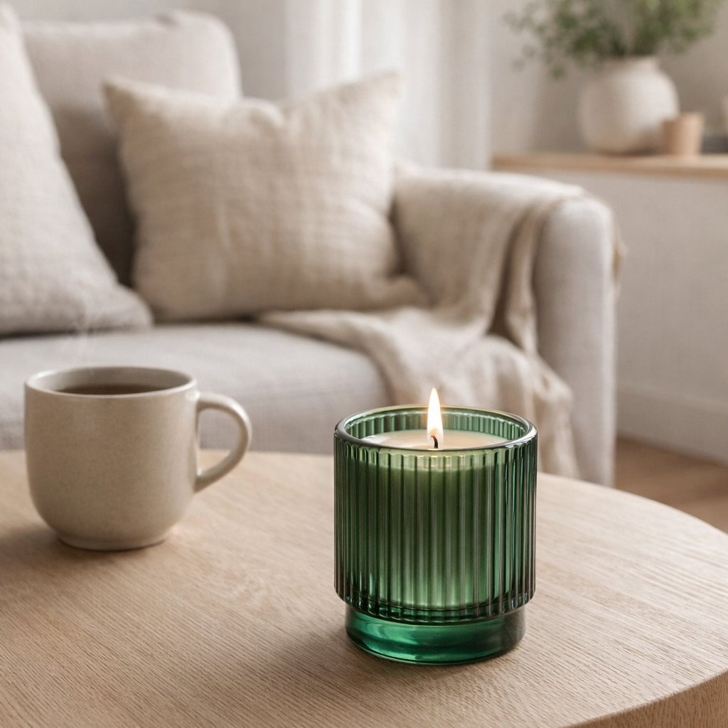 J - Breeze de cèdre de bougie parfumée en ligne - était - vert - petit - 19 h en situation