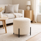 J-Line Tabouret Mouton Tissu/Mousse Blanc en situation