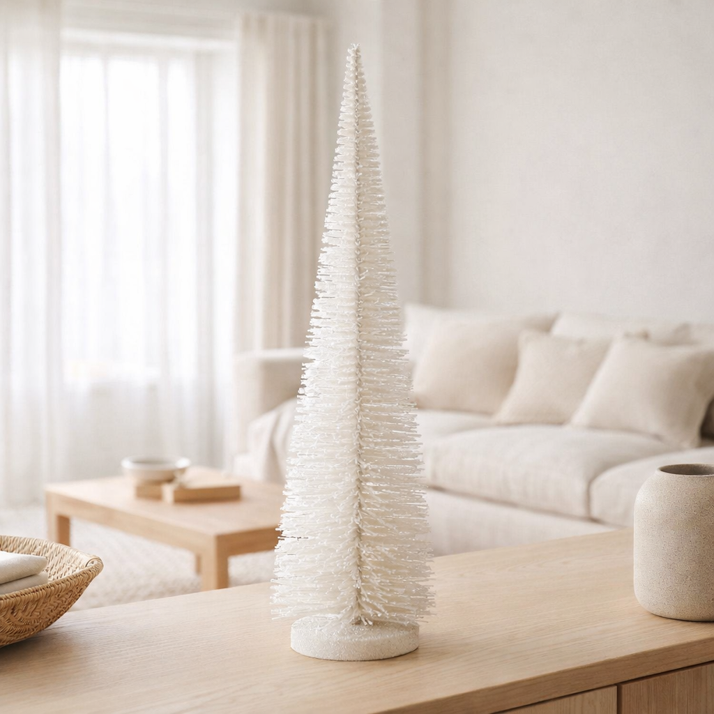 J -line Décoration de Noël arbre de Noël - Plastic - blanc - grand en situation