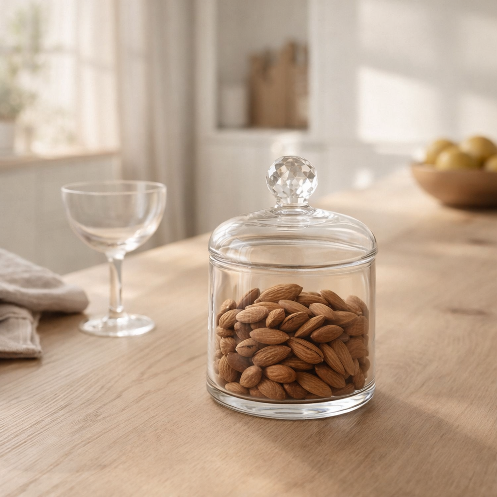 Pot de rangement J-Line Diamand - verre cristal - transparent - petit en situation