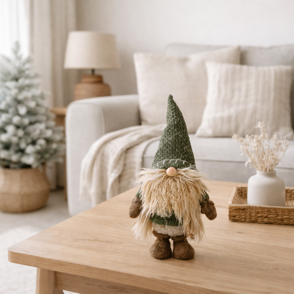 J-Line Gnome Tricoté Textile Vert Petit en situation