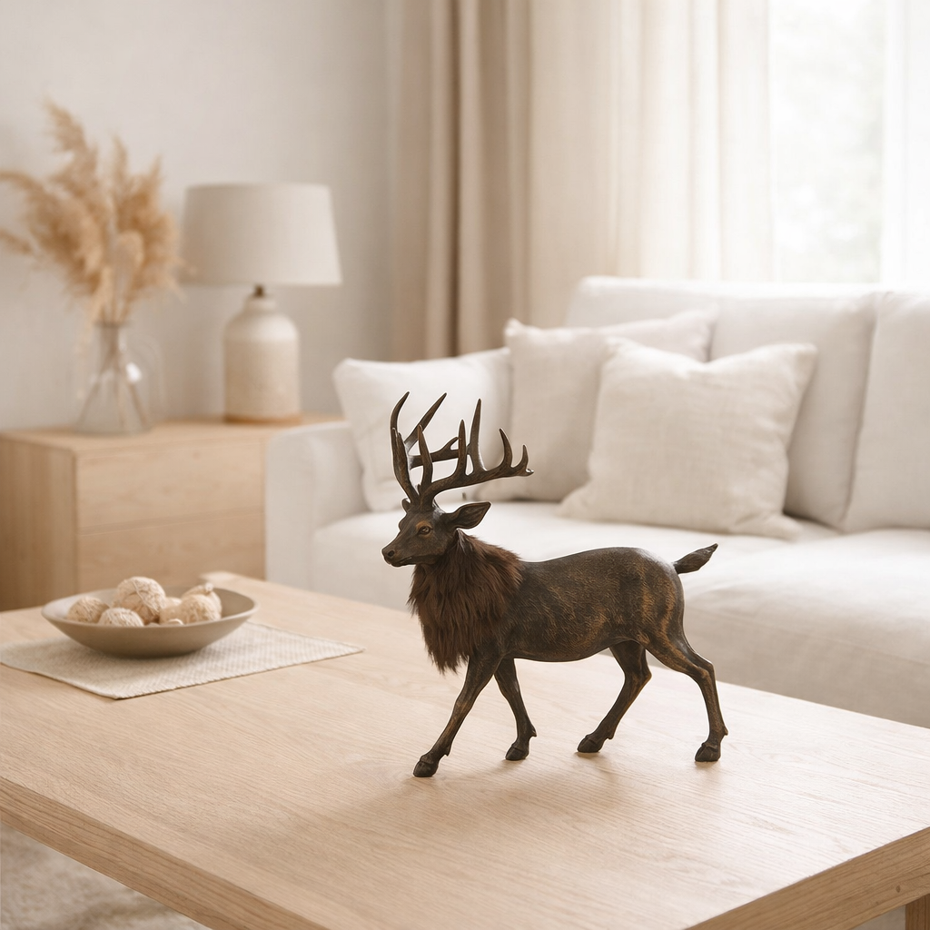 J-Line Figure Hert Bont - Polyresin - Brown - Small en situation