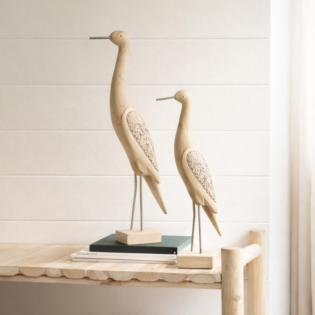 J-Line Decoration Bird - Bois / Métal - Mélange - Small en situation
