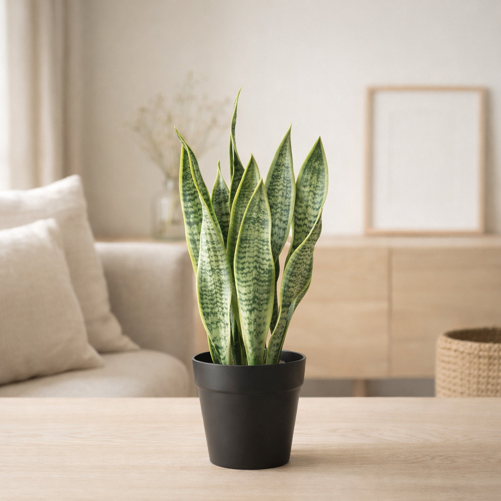 J-Line Dracaena Trifasciata en pot artificiel vert moyen en situation