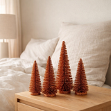 J-Line décoration sapin de Noël Glitter - plastique - cuivre - boîte de 4 en situation