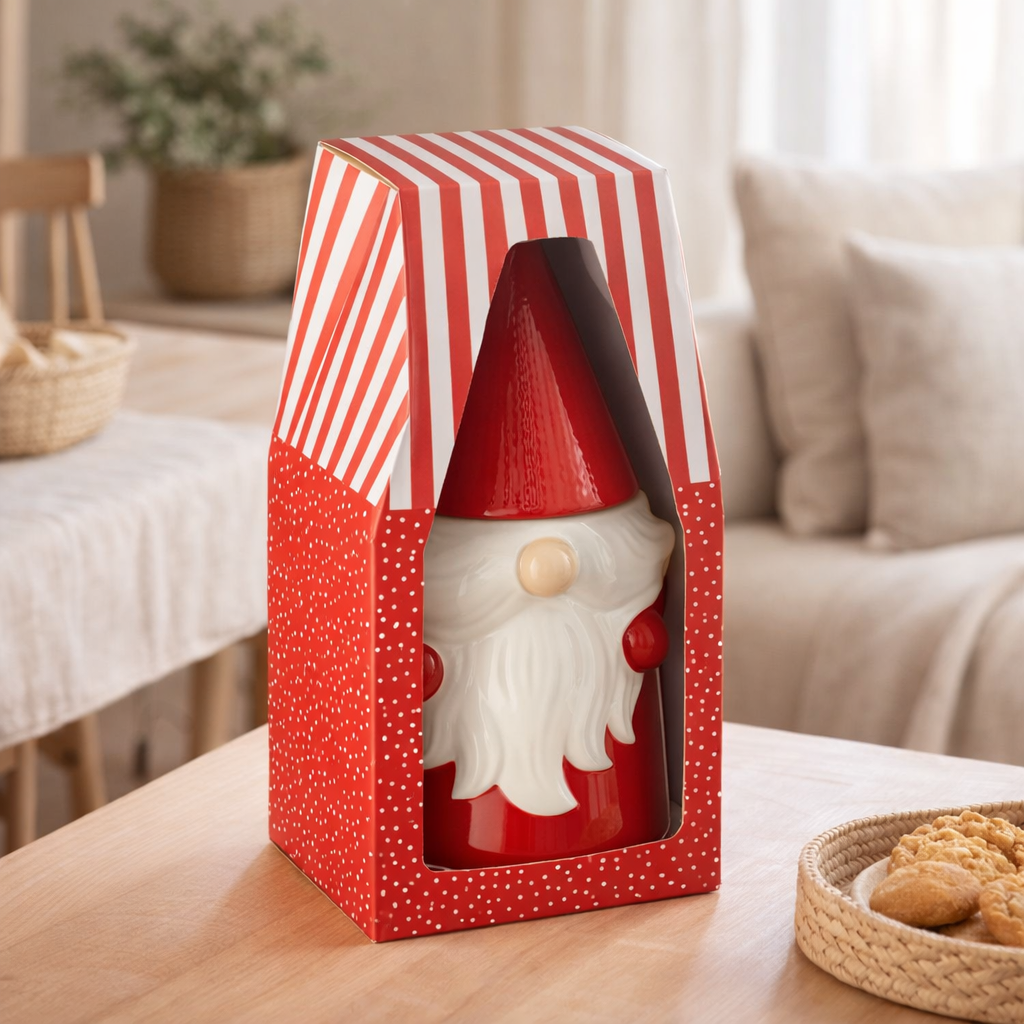 J-Line Cookie Box Coffret Cadeau Céramique Rouge en situation
