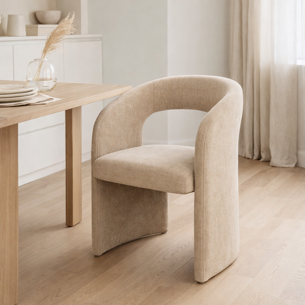 J-Line Anis Chaise Textile Beige en situation