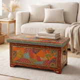 J-Line Koffer Delhi Mango Hout Mix en situation