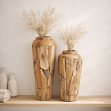 J -line Vase teck - Natural - Large - 115 cm de haut en situation