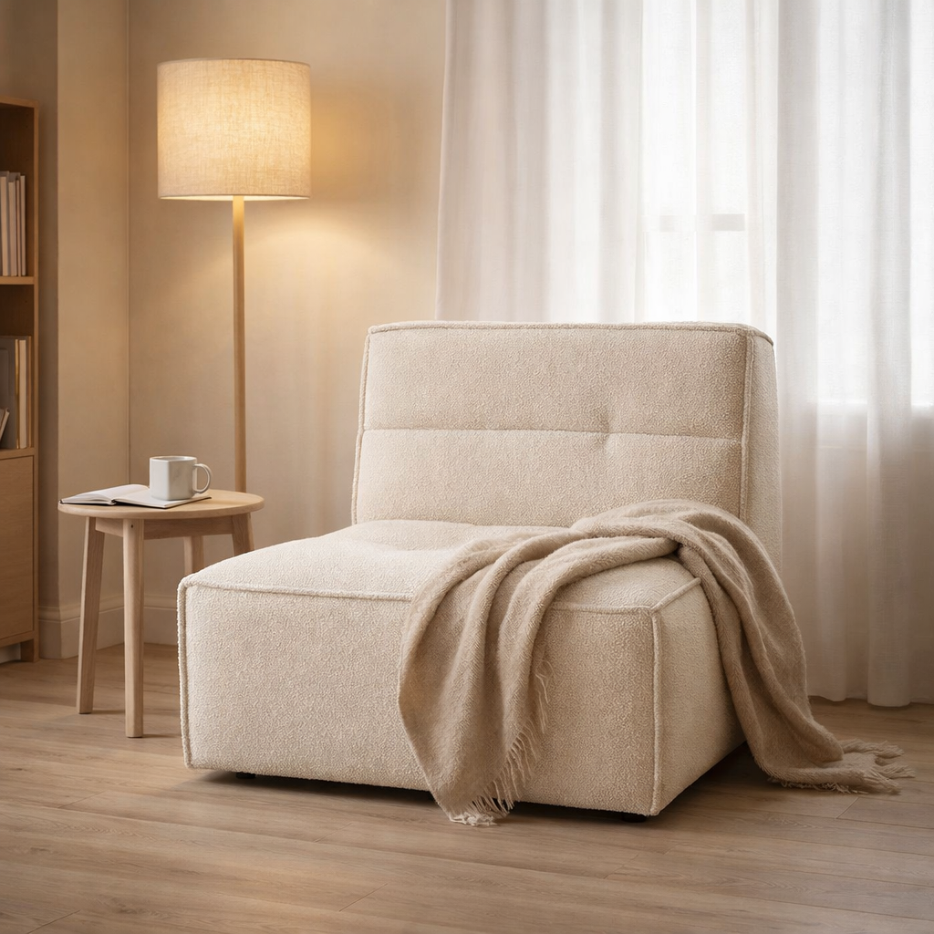 J -line Running Square - Wood / Foam - Ecru en situation