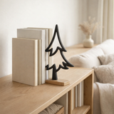 Décoration J -line Denneboom à pied - aluminium / bois - noir - grand en situation
