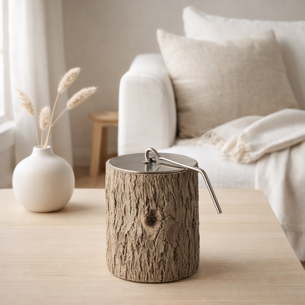 J-Line Vuurkorf Trunk Round Cement Brown en situation