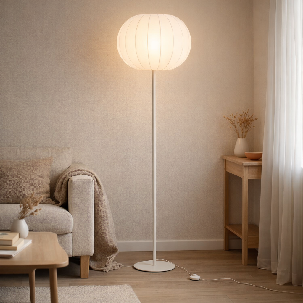 J-line stailt lampe en métal / textile blanc grand en situation