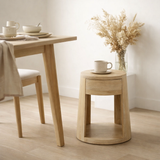 Table d'appoint J-Line Drawn Mango Wood / MDF Naturel en situation
