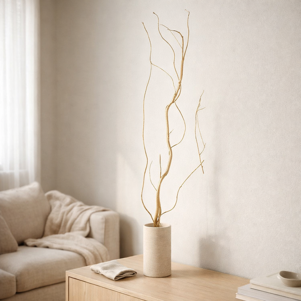 Branche décoration J-Line Traité - ride - doré - L - 6 tabourets. en situation
