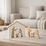 J-Line décoration Crèche - bois - blanc/naturel - M en situation