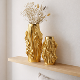 Vase J-Line - porcelaine - or - grand en situation