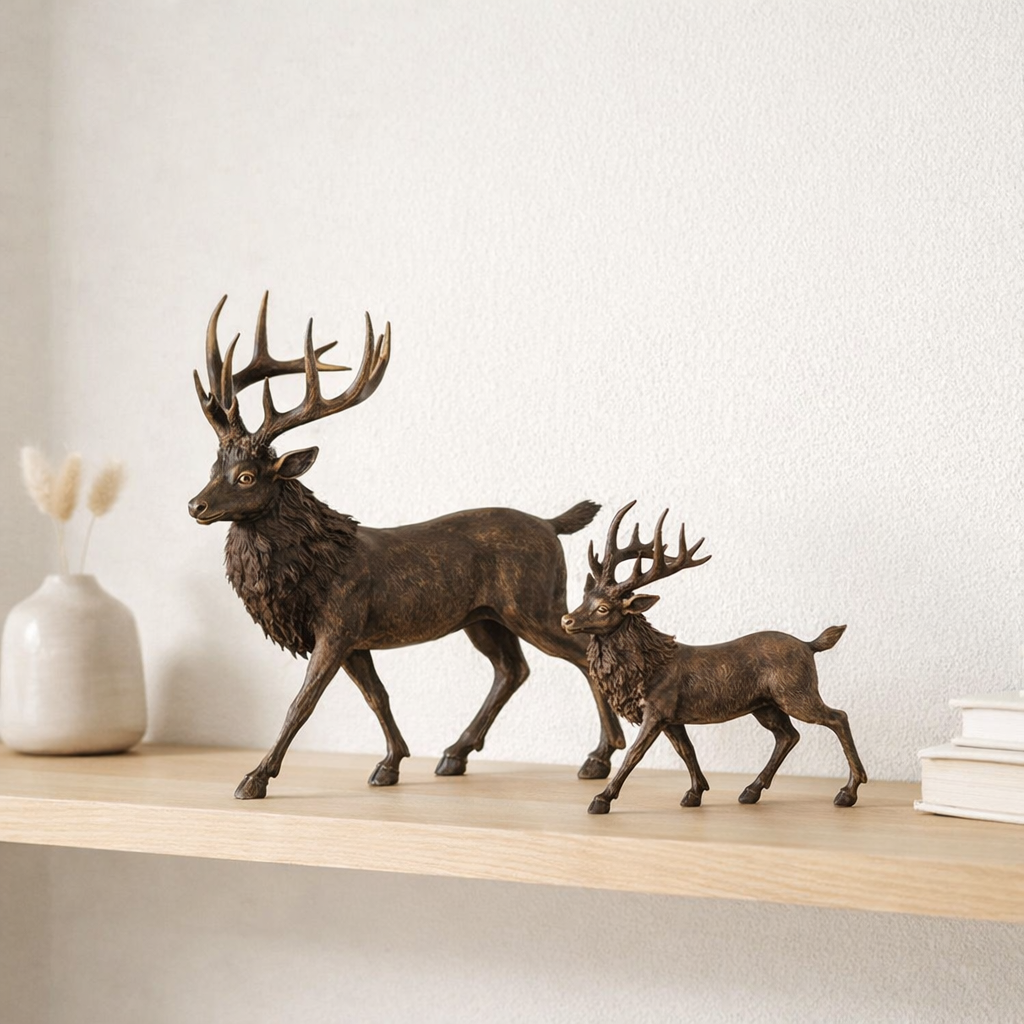 J-Line Figure Hert Bont - Polyresin - Brown - Large en situation