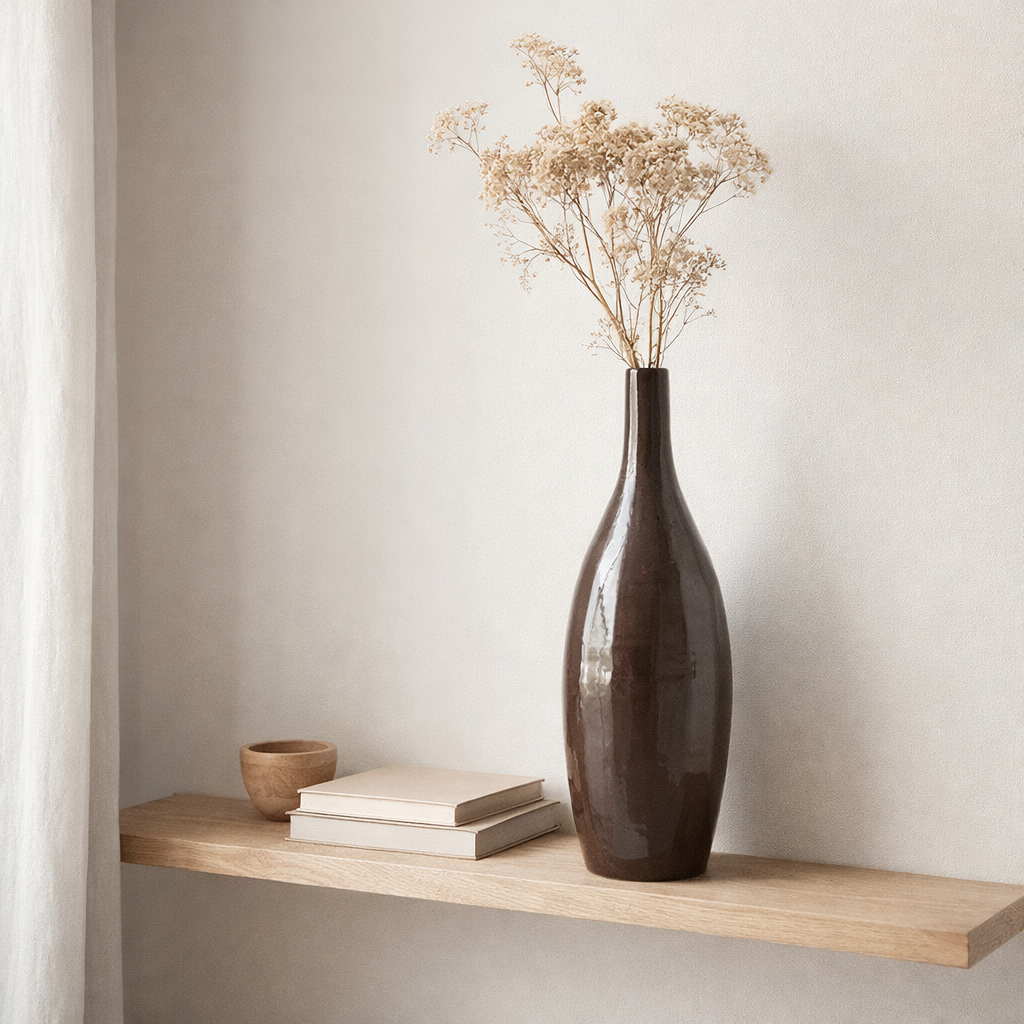 J-line vase bouteille Shining - Terra - Brown - Small - 70 cm de haut en situation