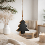 Cintre de Noël J-Line Sapin - bois - noir - petit en situation