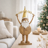 Pendentif de Noël J-Line - bois - or - grand en situation