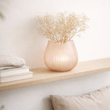 J-Line Vase Stripe - Verre - Rose clair - Small - Ø 22 cm en situation
