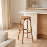 Tabouret de bar J-Line Ali - bois - naturel en situation