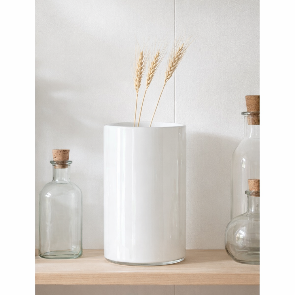 Cylindre de poignée en vase J -line - Verre - Transparent - Small - Ø 18 cm en situation