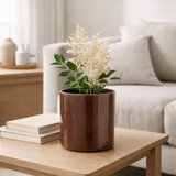 J -line Flowerpot Flek - Ceramics - Brown - Small - Ø 16 cm en situation