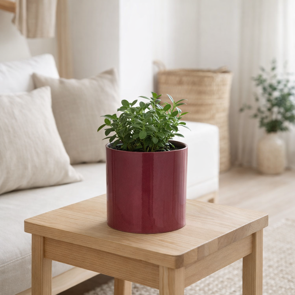J -line Flowerpot Flek - Ceramics - Fuchsia - Small - Ø 16,5 cm en situation