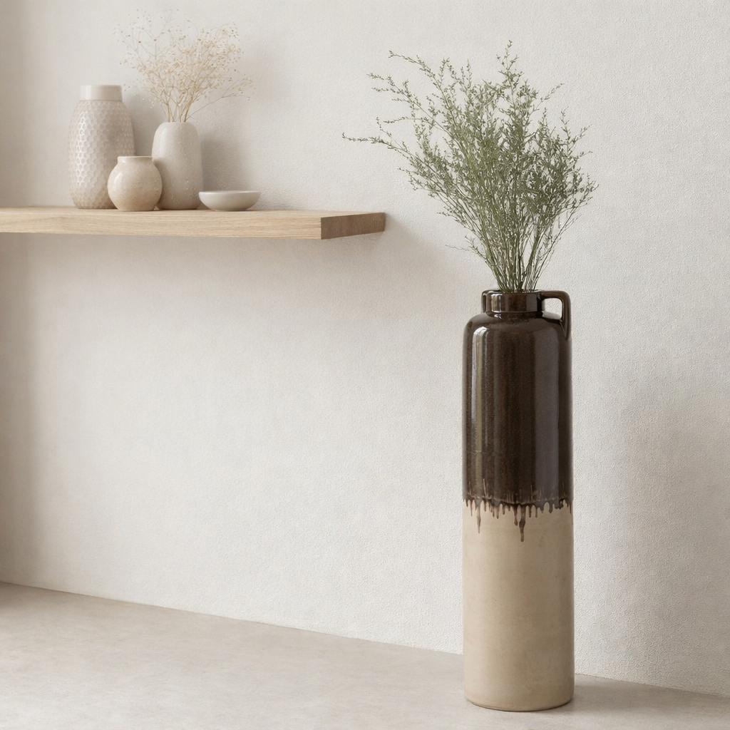 Poignée de vase J -line - Céramique - Beige / Brown - Moyen - 68 cm de haut en situation