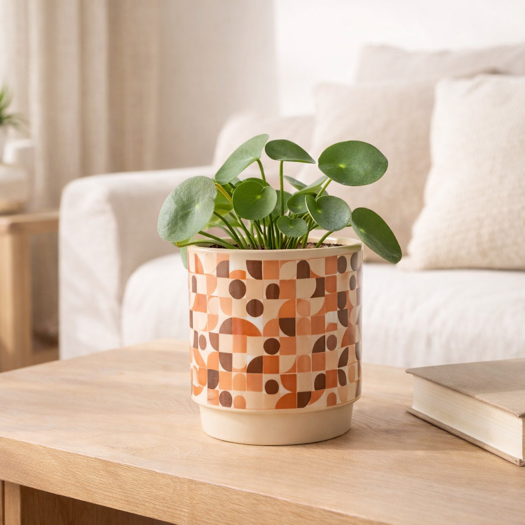 J -line Flowerpot Trivial - Céramique - Mélange - Moyen - Ø 12 cm en situation
