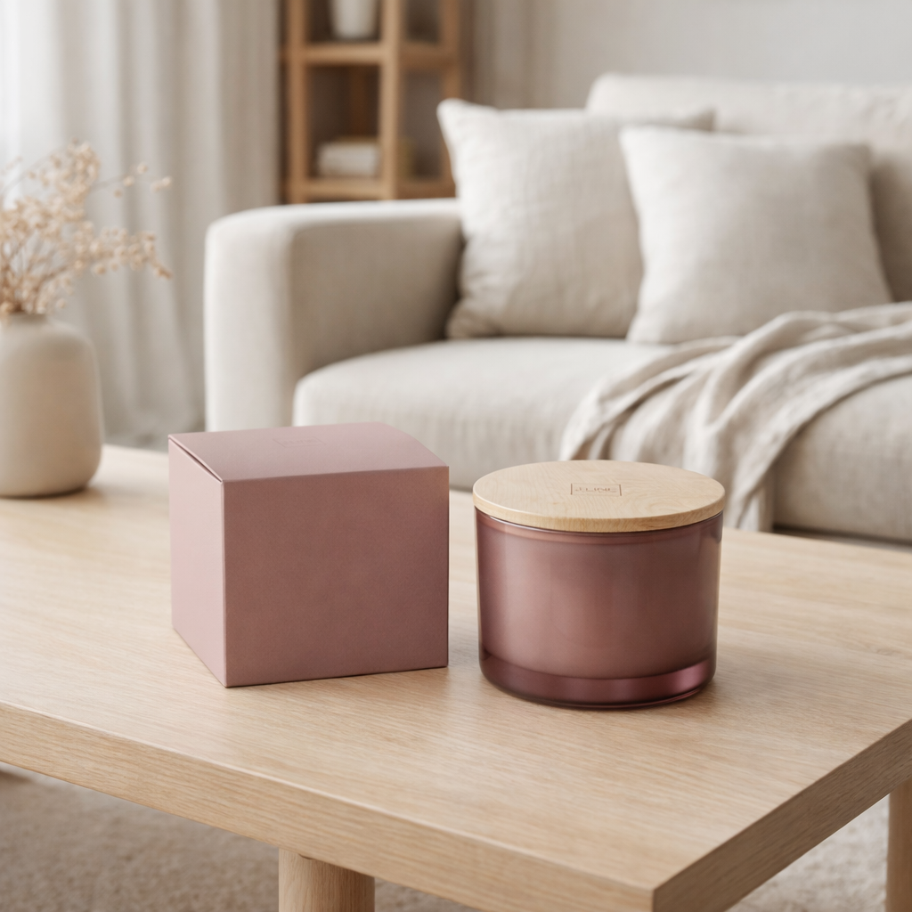 J-Line geurkaars Accords Essentiels - Figue Frivole - paars - 28U en situation