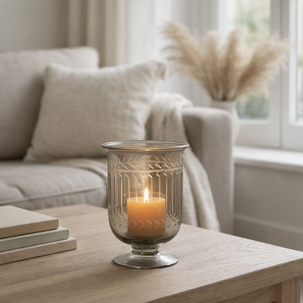 Lanterne J-Line Roman Steel - verre - petite en situation