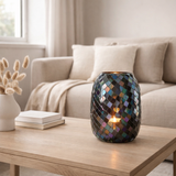 Lanterne J-Line Mosaic - verre - violet - extra large en situation