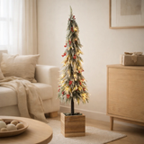 J-Line décoration Sapin de Noël Neige - plastique - vert/rouge - XL - LED en situation