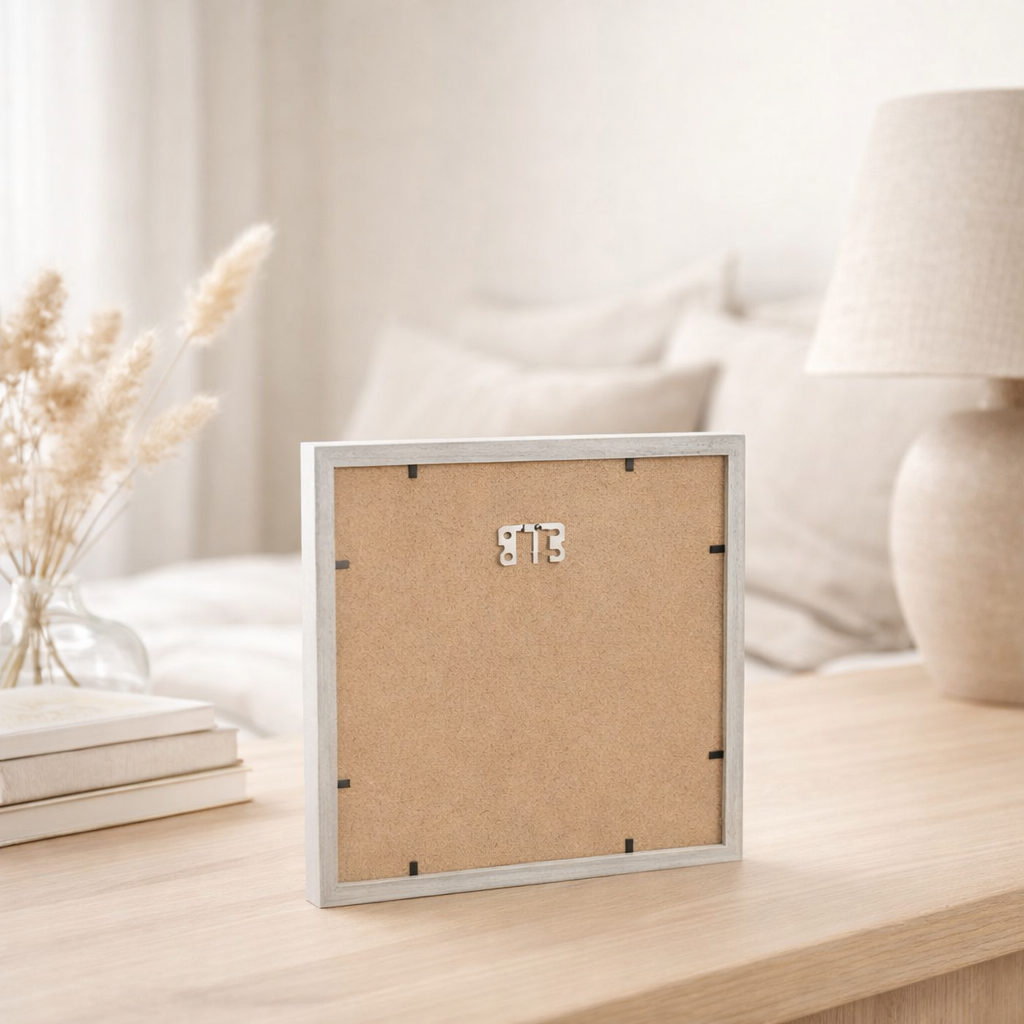 Cadre photo J-Line Rectangle - bois - gris clair - 25 x 25 cm en situation