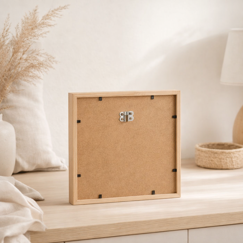 Cadre photo J-Line Rectangle - bois - naturel - 25 x 25 cm en situation