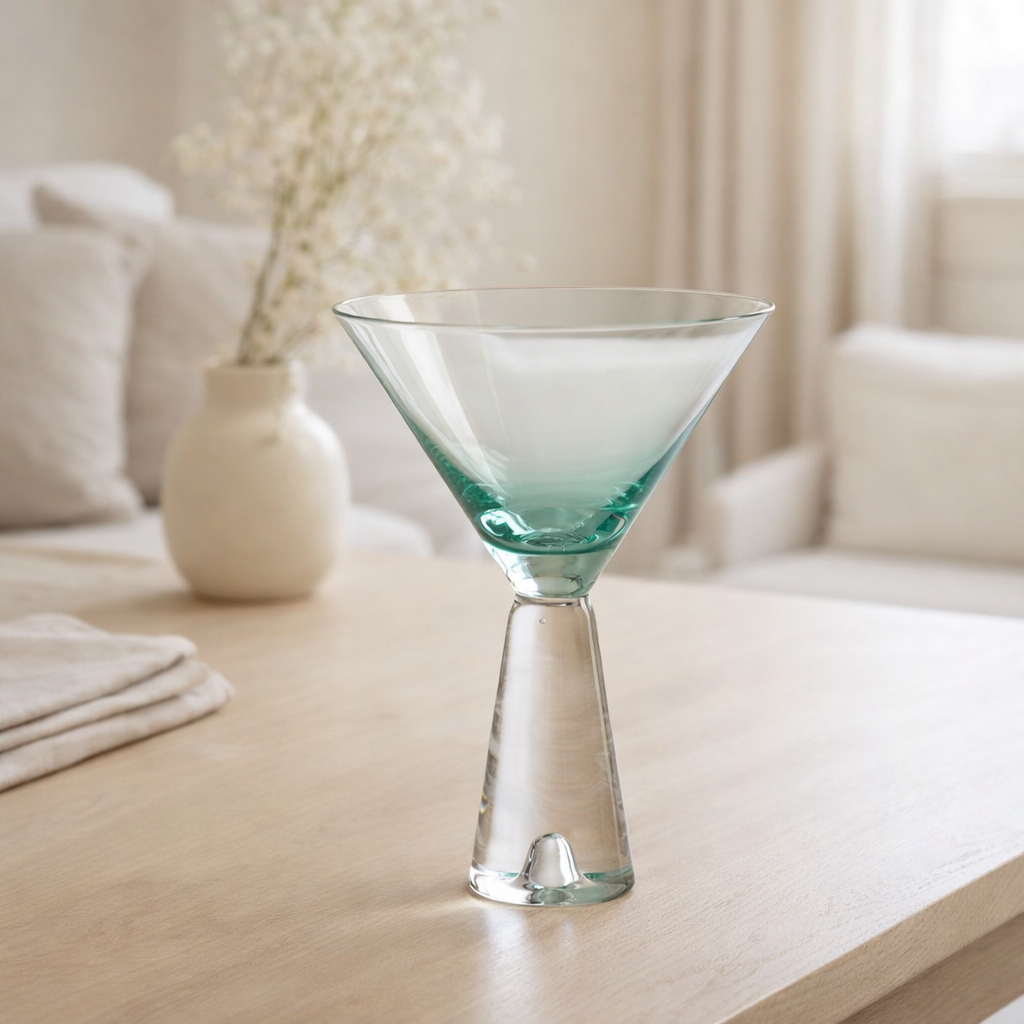 Verre à cocktail J-Line Lewis - verre - transparent/azur en situation