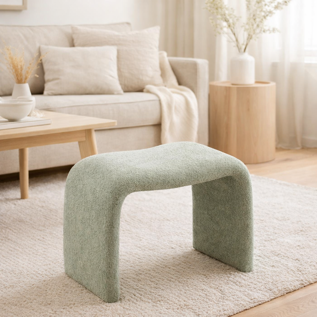 J-Line Tabouret N Shape Textile Vert Menthe en situation