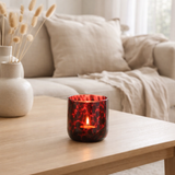 Bougeoir J-Line Spotted - verre - rouge/noir - petit en situation