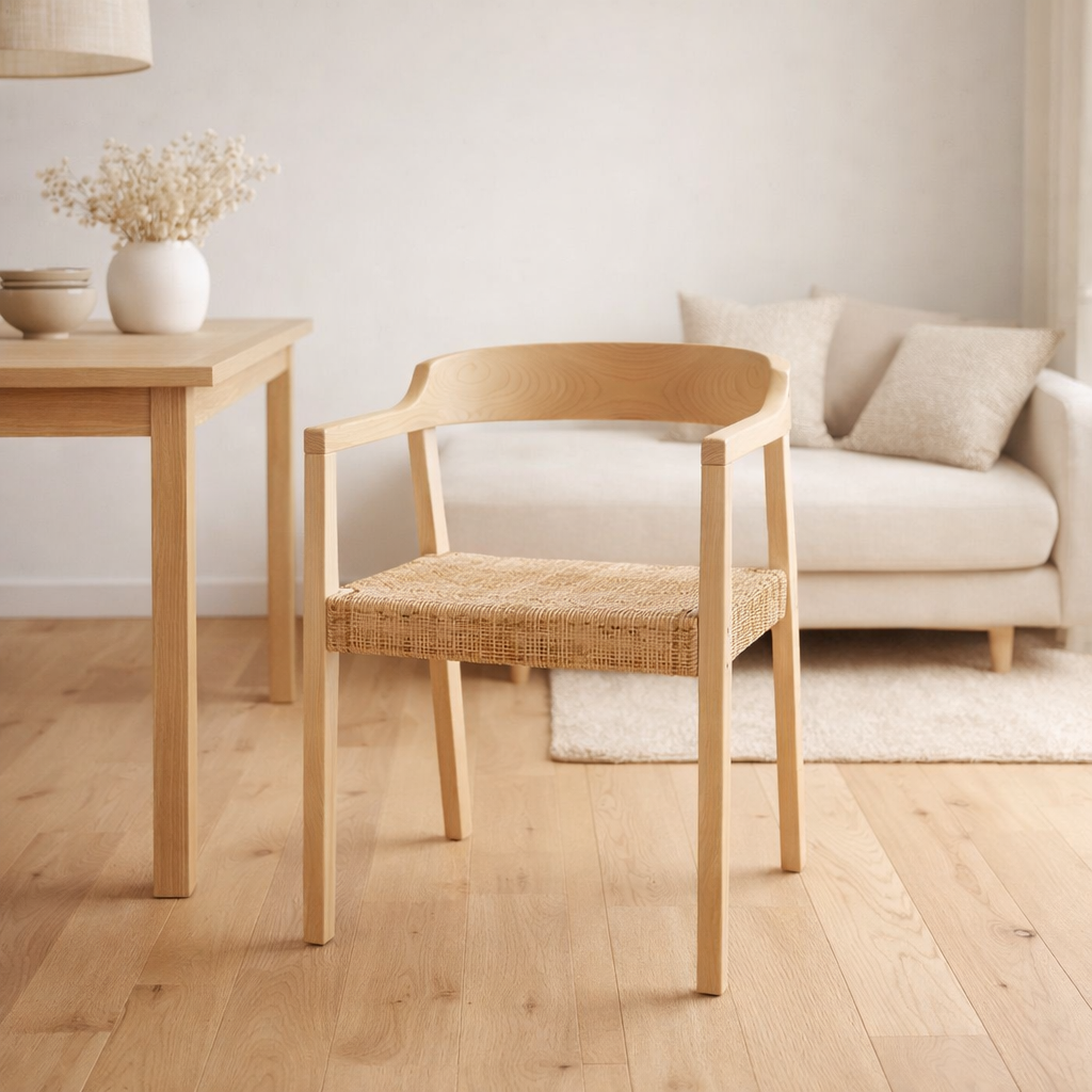 Chaise J-Line Square Open Sungkai - bois - naturel en situation